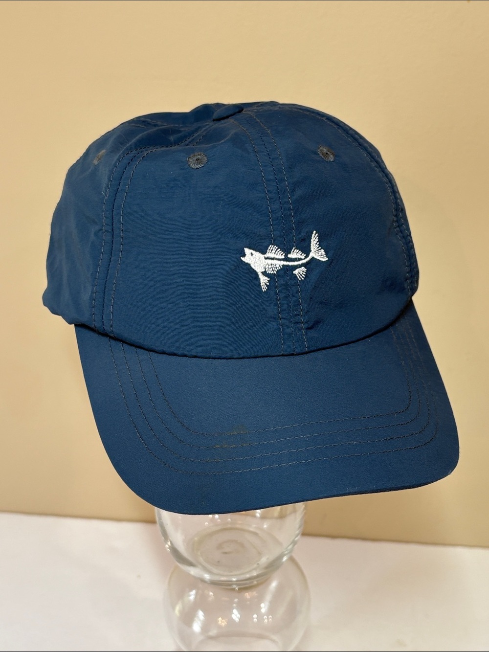 Coastal Cotton Adjustable Navy Cap with Embroidered Logo